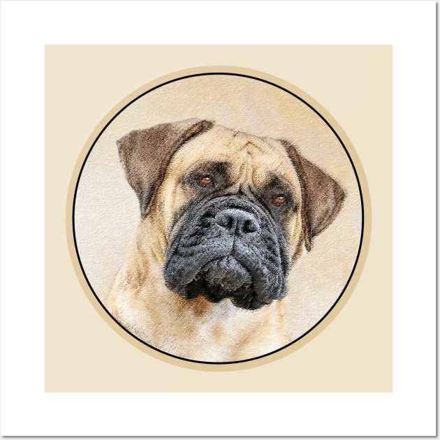 Bullmastiff Painting - Cute Original Dog Art Wall Art by Alpen Designs